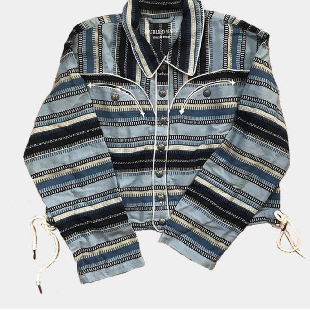 Double D Ranch Stockyard Jacket embroidered longhorn custom buttons XL NWT - Picture 7 of 10